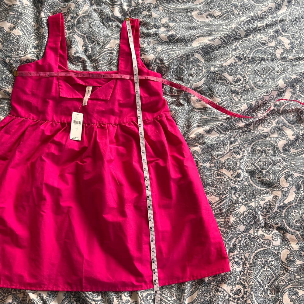 NWT ANTHROPOLOGIE/Daily Practice Vibrant Pink Sleeveless Babydoll Dress SZ XS - Picture 8 of 8